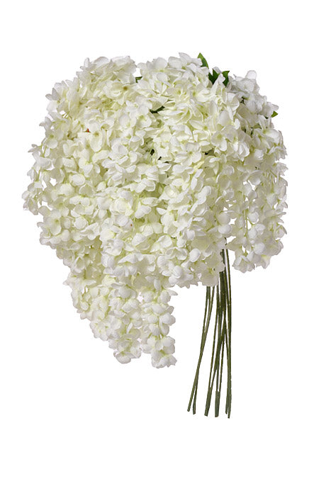 39.5" Silk Wisteria Hanging Spray White Pkg/12