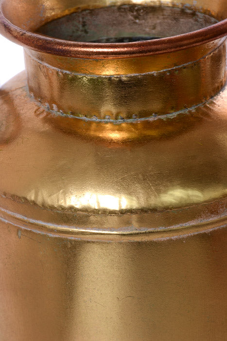 12" Metal Milk Can With Handle Gold