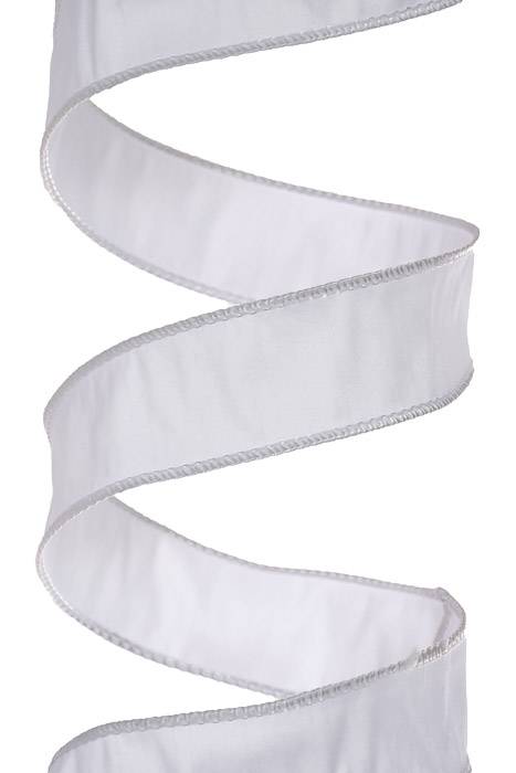 1.5" X 25 Yds Wired Anisha Ribbon White