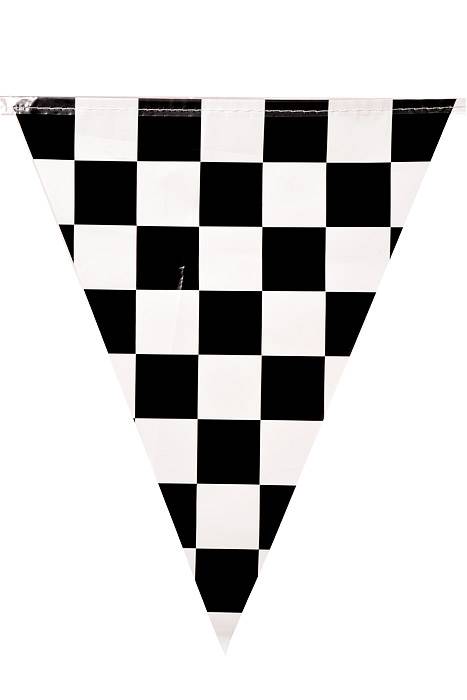 11"x 12ft Checkered Pennant Banner Black/White