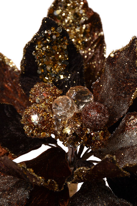 18"x10" Magnolia Jewel Leaf Pick Brown