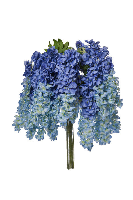 39.5" Silk Wisteria Hanging Spray Blue Two Tones Pkg/12