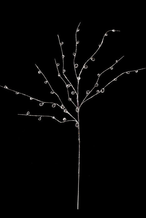 30" Crystal Bead Spray Silver