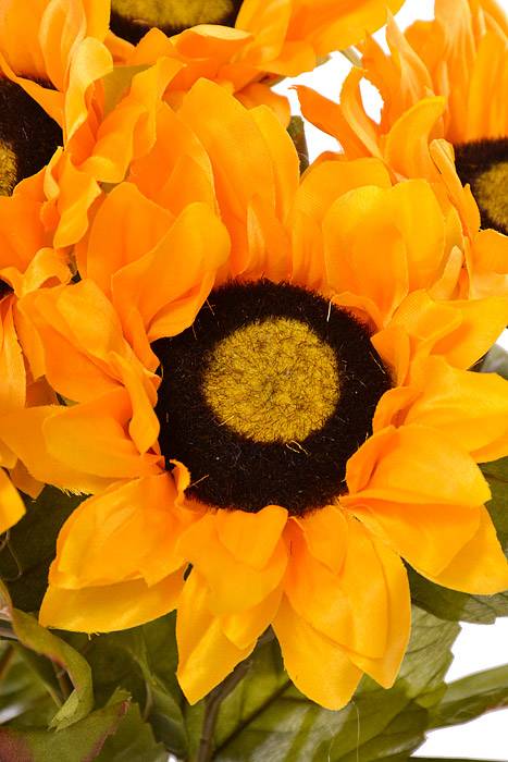 19" Silk Sunflower Bush Yellow