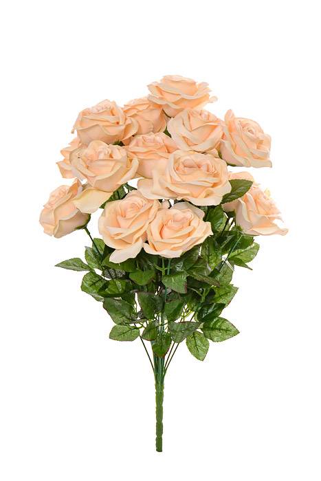 22" Silk Mirco Peach Rose Bush Beige