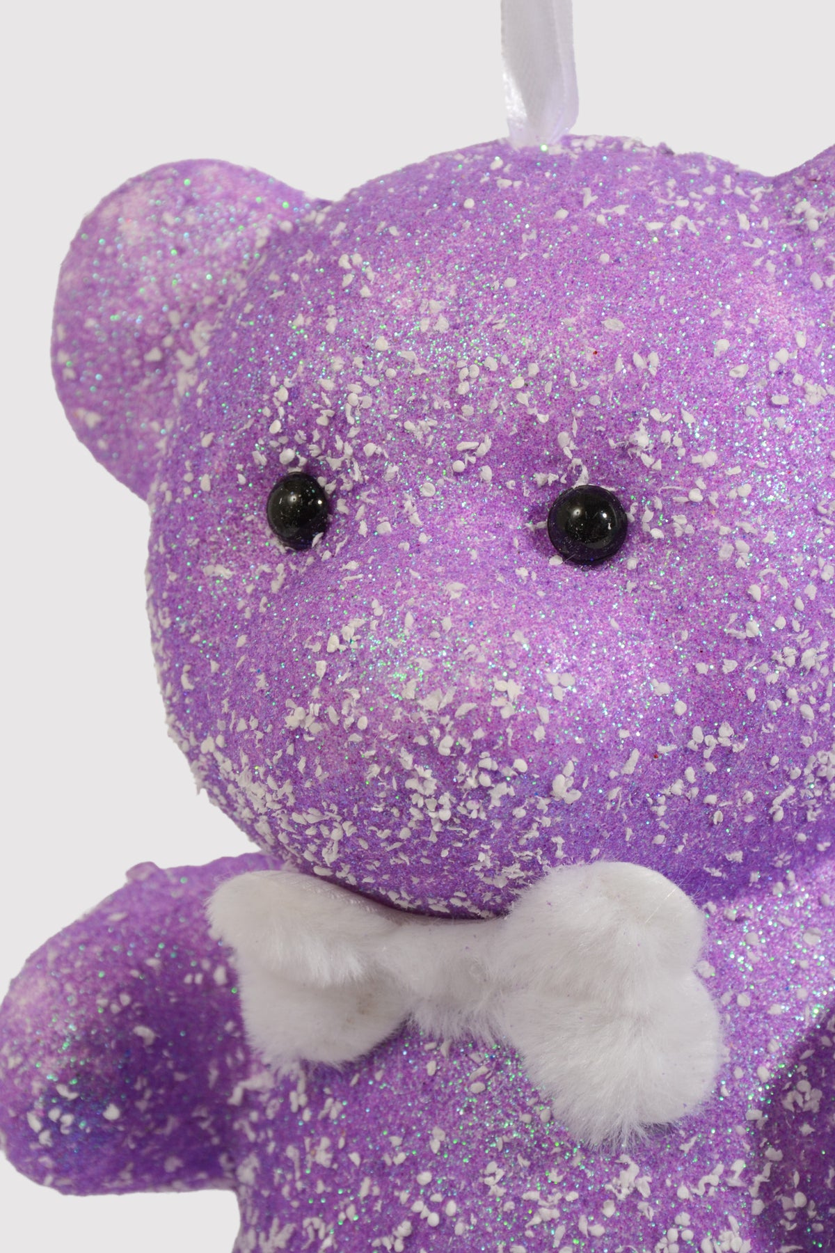 7.5" Snowy Foam Bear Ornament Purple