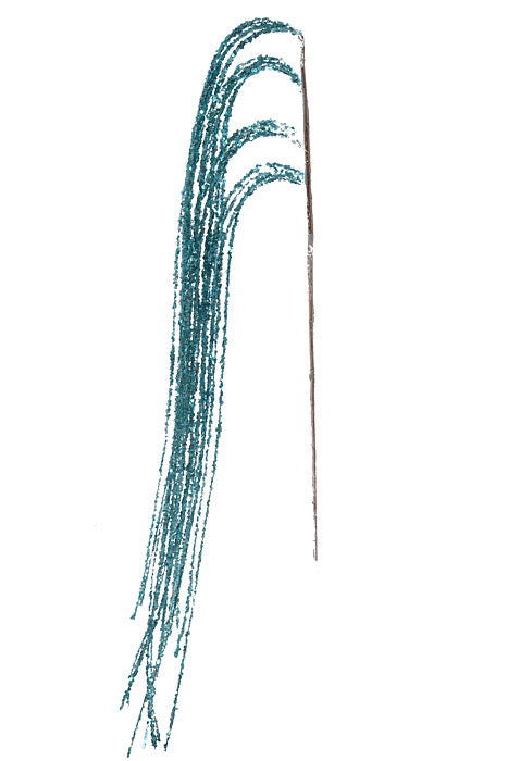 47.25" Glitter Hanging Willow Spray Light Blue