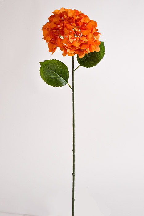 28" Silk Hydrangea Spray Orange