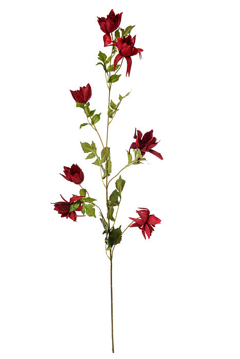 42.5" Silk Rose Myrtle Spray Red