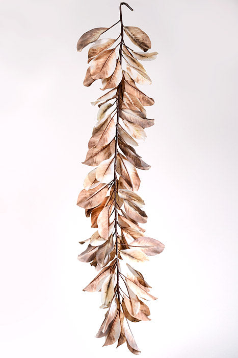 48" Autumn Magnolia Leaf Garland Cream/Brown