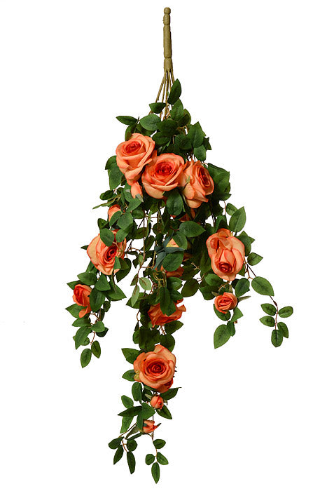 33.5" Rose Hanging Bush Orange