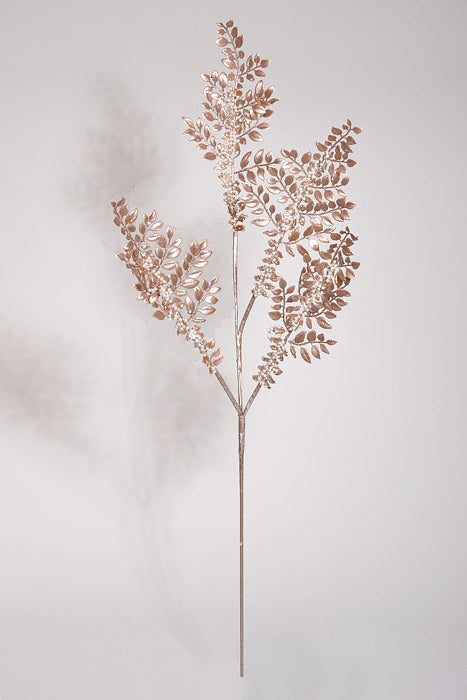 33" Fern Metallic Spray Rosegold