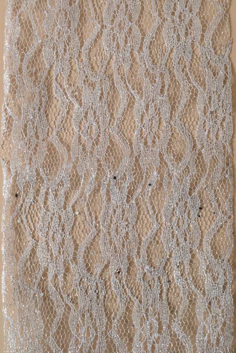 6" X 10yds Sparkle Lace Silver