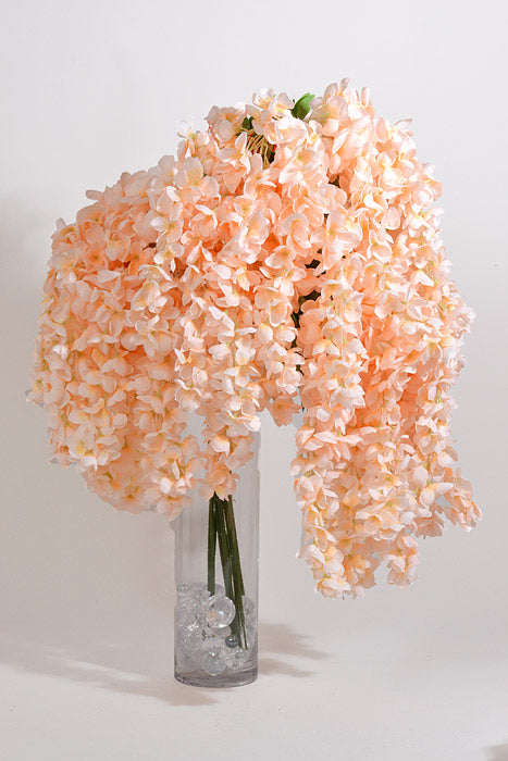 40" Silk Wisteria Hanging Spray Peach Pkg/12