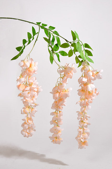 40" Silk Wisteria Hanging Spray Peach Pkg/12