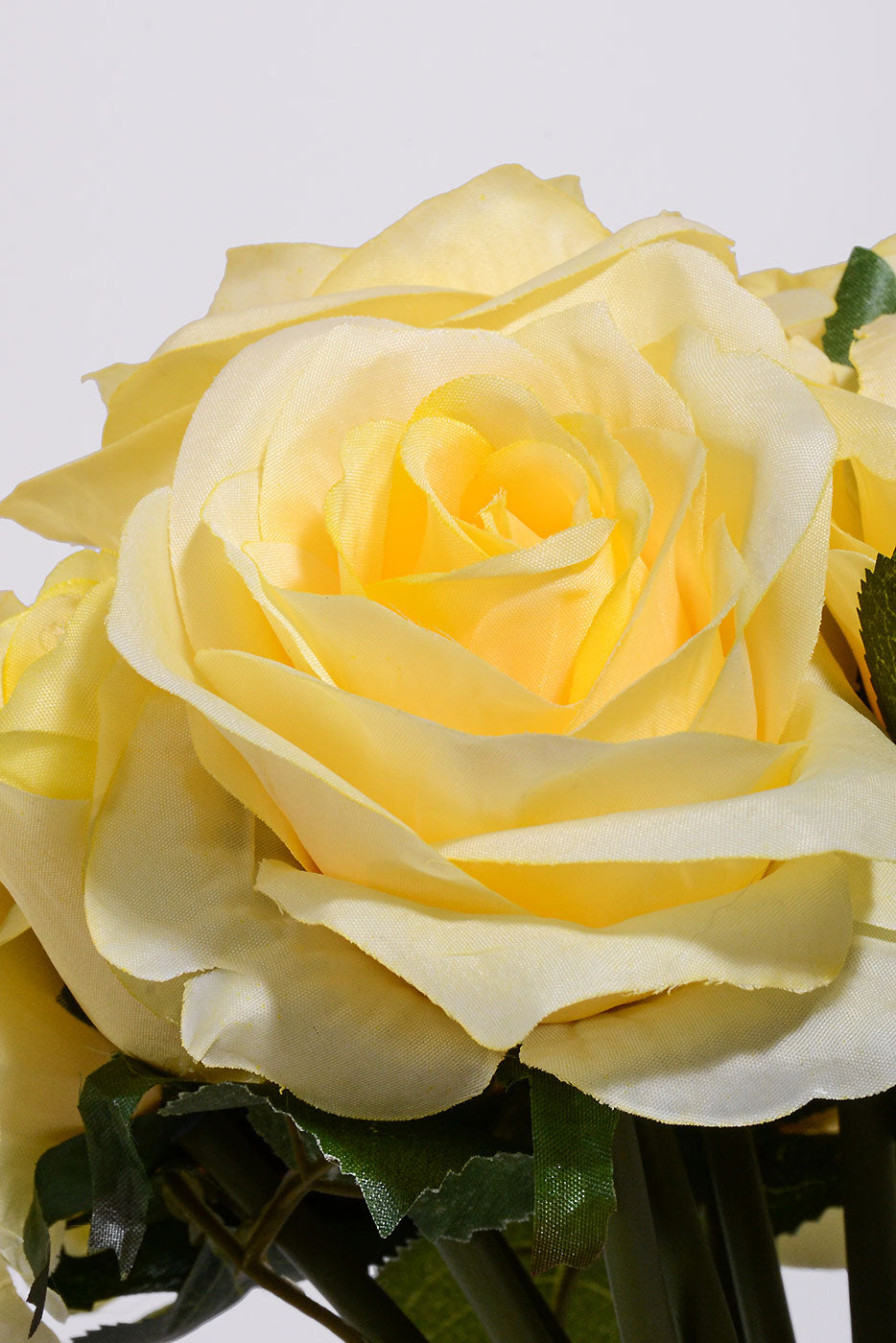 12" Silk Rose Bundle Yellow