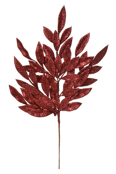 23" Bay leaf Glitter Spray Merlot