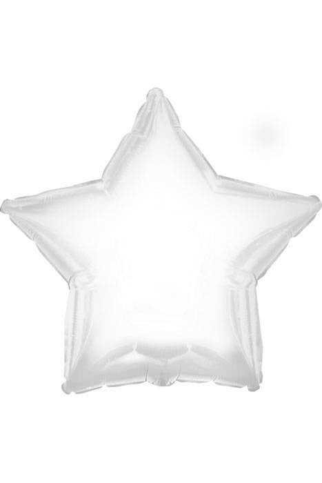 18" Foil Star Balloon White Pkg/10