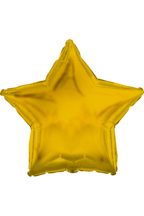 18" Foil Star Balloon Gold Pkg/10