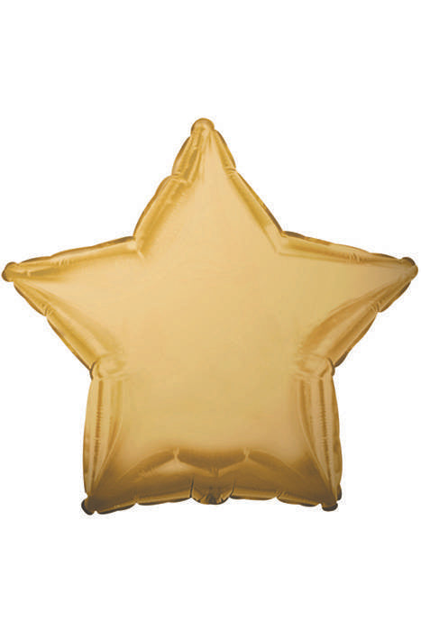 18" Foil Star Balloon Antique Gold Pkg/10