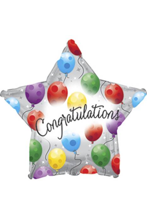 17" Foil Balloon "congratulations" Twinkling Pkg/10