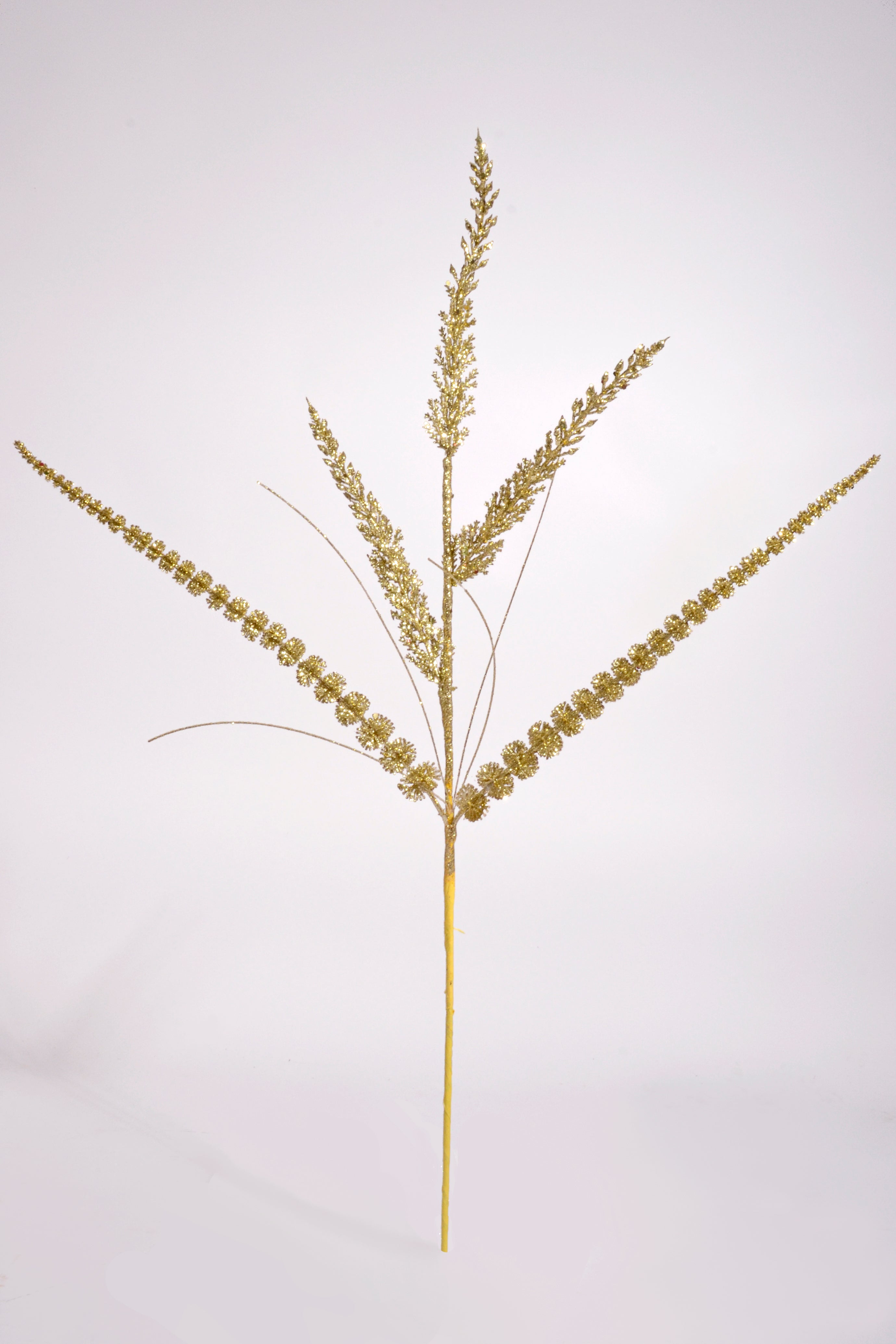 26" Glitter/Mica Triple Spike Grass Spray Gold