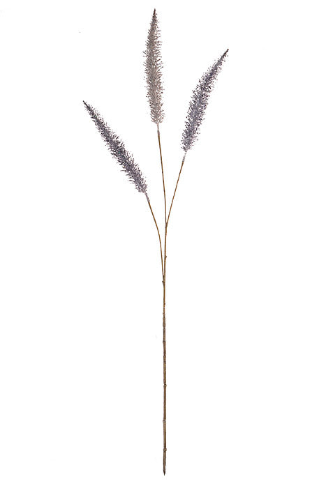 37" Glittered Fountain Grass Spray Lavender