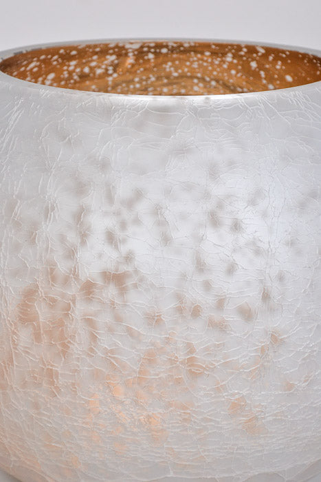 8" X 6.5" Glass Vase Silver/Gold