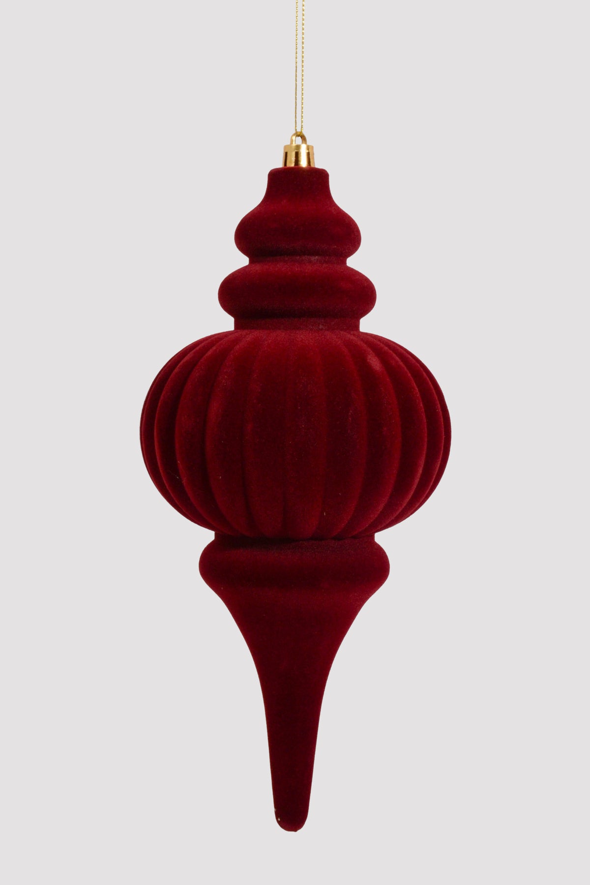 10" Velvet Finial Ornament Burgundy