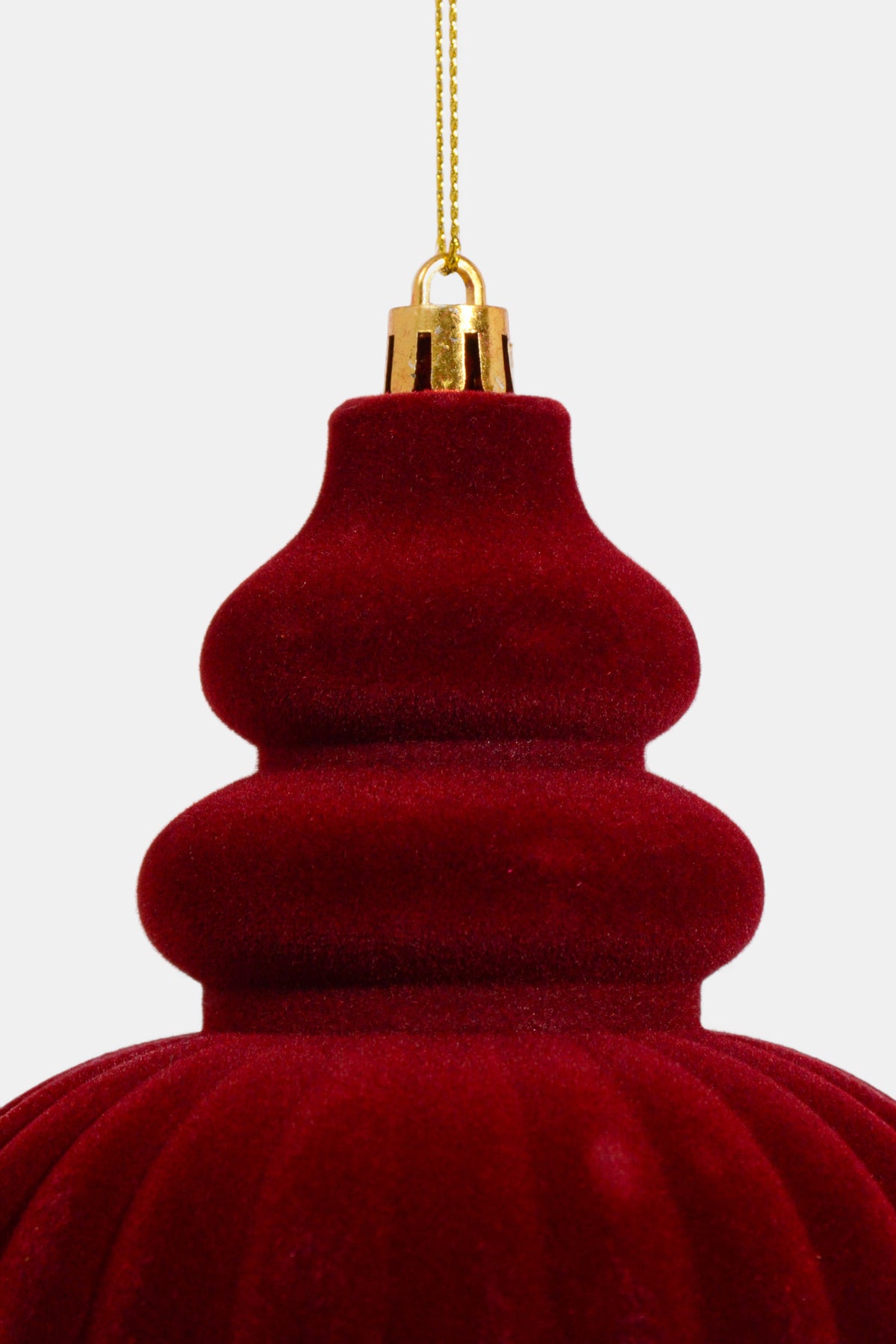 10" Velvet Finial Ornament Burgundy