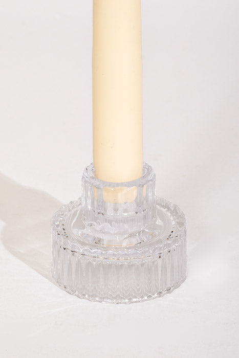 2" Glass Candle Holder Clear
