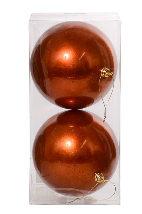 150Mm Ornament Ball Copper Pkg/2