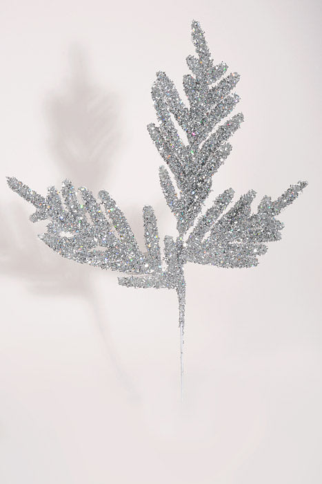 20 Glitter Fir Spray Silver Pkg/4