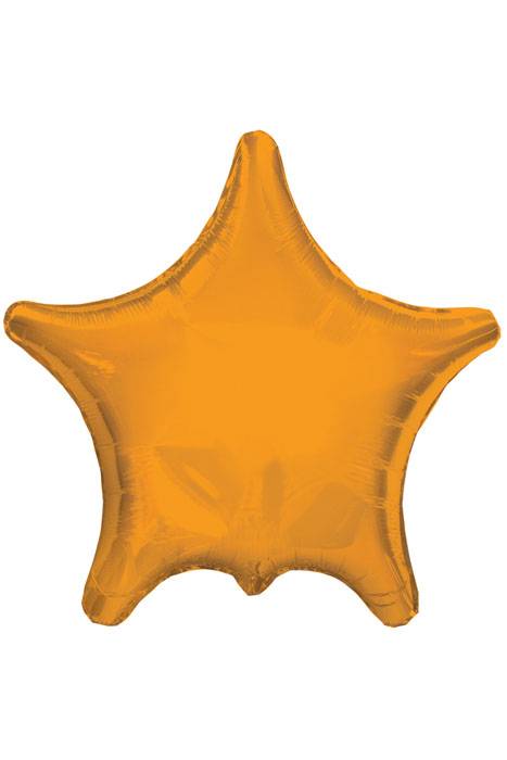 22" Foil Star Balloon Orange Pkg/10
