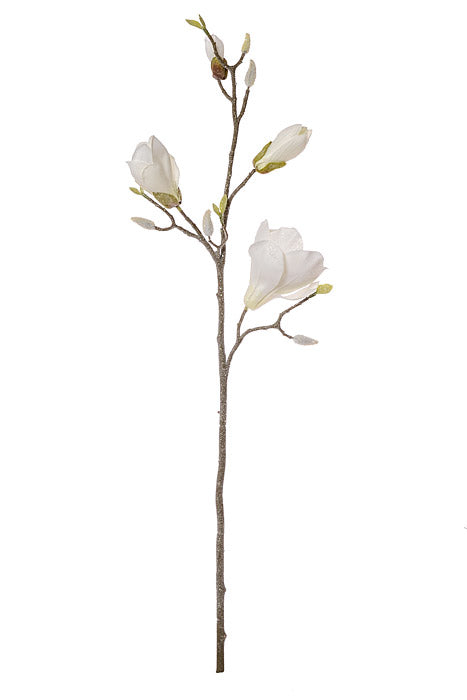 32" Frosted Magnolia Spray Ivory