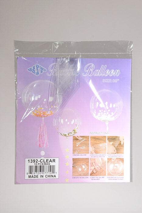 30" Bubble Balloon Clear Pkg/10