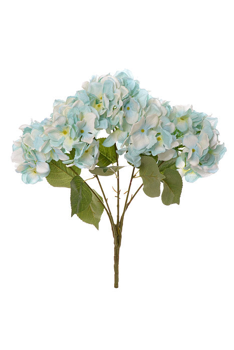 20" Silk Hydrangea Bush (Light Blue)