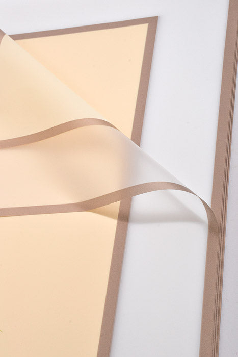 22.5" Gold Edge Flower Wrap Paper Yellow/White Pkg/20