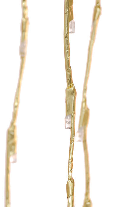 7Ft Faux Twig Hanging Spray With Led Lights Gold