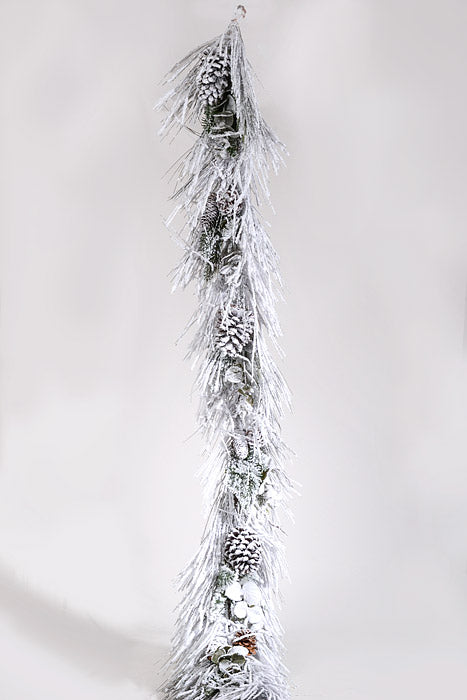 6Ft Snow Sugar Pine Garland Green/White