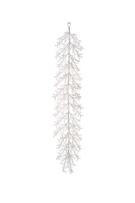 60" Iced Twig Garland White