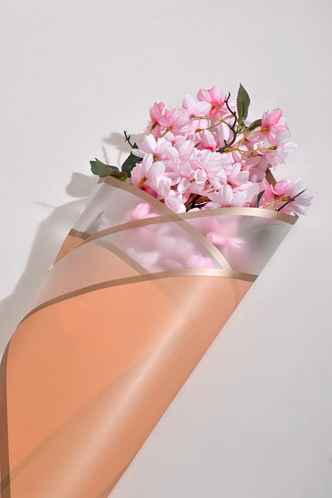 22.5" Gold Edge Flower Wrap Paper Orange/White Pkg/20