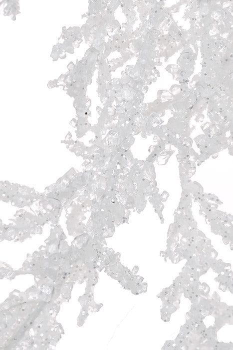 60" Iced Twig Garland White