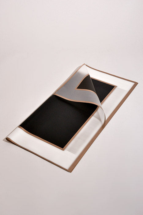 22.5" Gold Edge Flower Wrap Paper Black/White Pkg/20