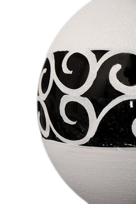 200Mm Ornament Ball Black/White