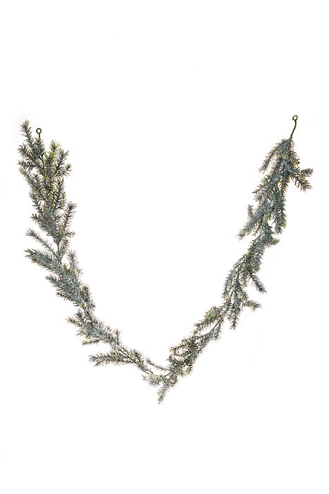 6" Iced Pine Garland Green Ice