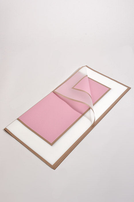 22.5" Gold Edge Flower Wrap Paper Lavender/White Pkg/20