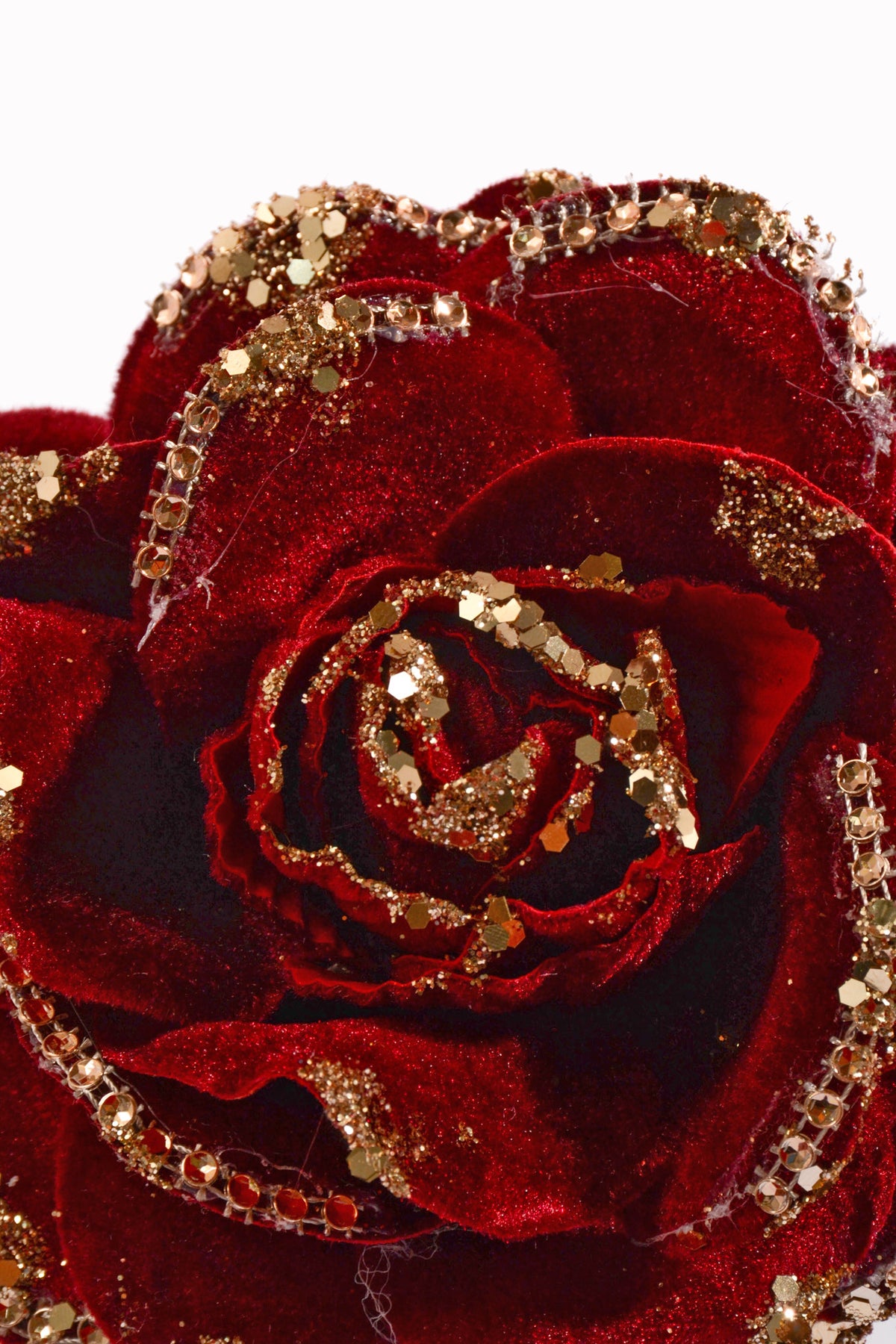 19" Glitter Jewel Rose Stem Burgundy