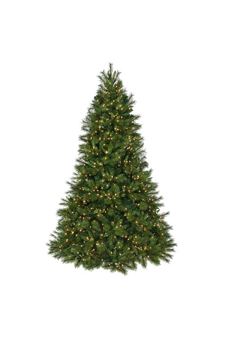 7.5Ft X 61" Led Deluxe Belgium Tree Two Tones Green/Clear Bright