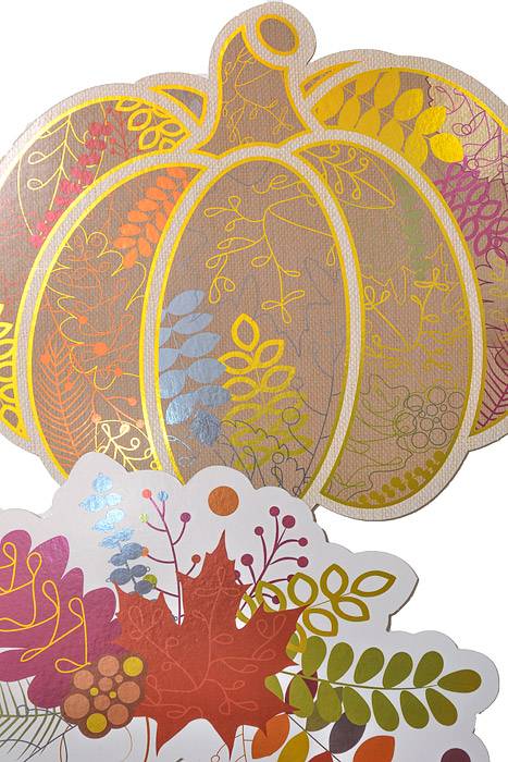 6.25"-10" Foil Friendsgiving Cutouts Gray/Cream/Gold Pkg/4